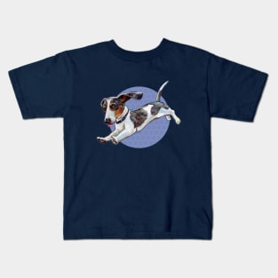 Cute Dachshund and Tennis Ball Pattern Kids T-Shirt